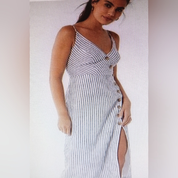 Urban Outfitters Dresses & Skirts - Urban Outfitters M Pinstriped Summer Button Down Front Dress